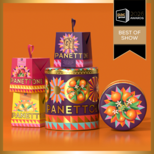 Sainsbury's Taste the Difference Panettone tins, 2026 PAC Global Awards Best of Show, Brand Marketing Limited Edition